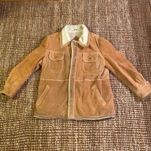 Vintage Korean Suede Shearling Coat